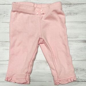 🍭6/$30 Carter’s cotton pale pink ruffle bottom bow legging pants - newborn / nb